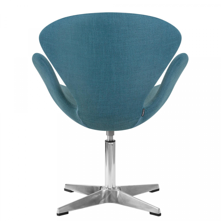 Кресло дизайнерское  SWAN, синяя ткань IF6, алюминиевое основание