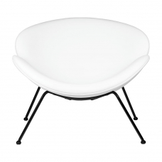 Кресло дизайнерское  EMILY, белый винил YP17, черное основание