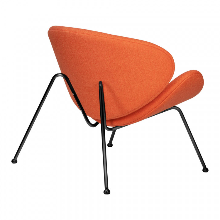 Кресло дизайнерское  EMILY, оранжевая ткань AF, черное основания