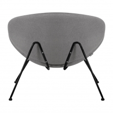 Кресло дизайнерское  EMILY, серая ткань AF7, черное основание