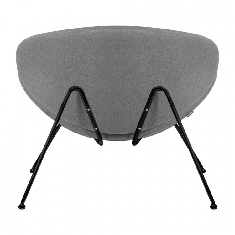 Кресло дизайнерское  EMILY, серая ткань AF7, черное основание