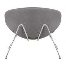 Кресло дизайнерское  EMILY, серая ткань AF7, хромированная сталь