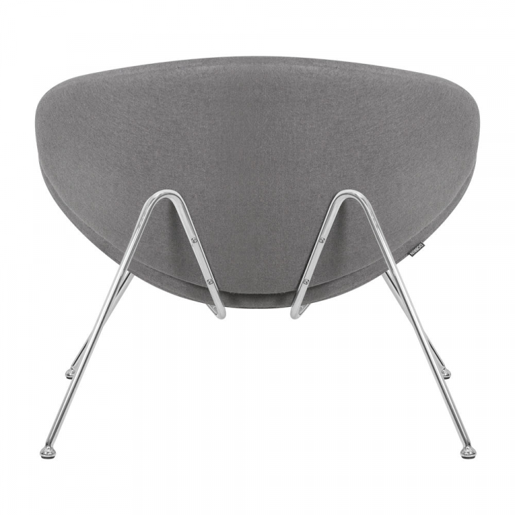 Кресло дизайнерское  EMILY, серая ткань AF7, хромированная сталь