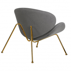 Кресло дизайнерское  EMILY, серая ткань AF7, золотое основание