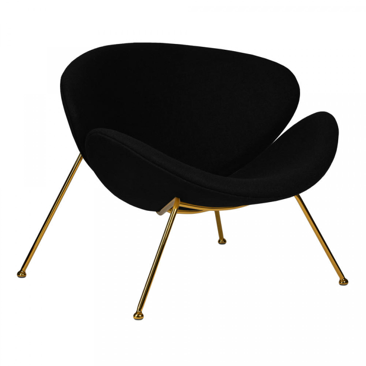 Кресло дизайнерское  EMILY, черный ткань AF9, золотое основание