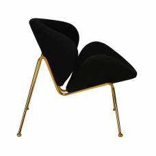 Кресло дизайнерское  EMILY, черный ткань AF9, золотое основание