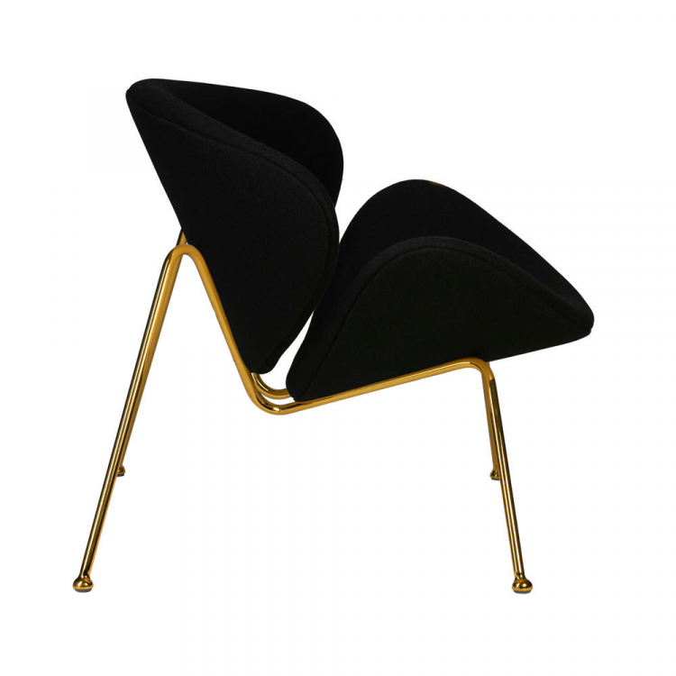 Кресло дизайнерское  EMILY, черный ткань AF9, золотое основание