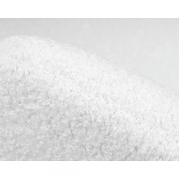 Кресло дизайнерское  EMILY, белый (букле) ткань , хромированная сталь