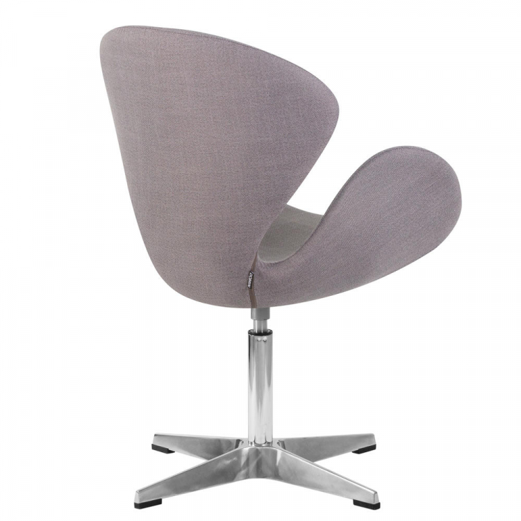 Кресло дизайнерское  SWAN, серая ткань IF11, алюминиевое основание