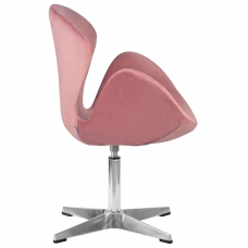 Кресло дизайнерское  SWAN, розовый велюр BLUVEL52, алюминиевое основание
