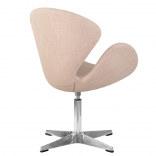 Кресло дизайнерское  SWAN, бежевая ткань IF1, алюминиевое основание