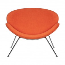 Кресло дизайнерское  EMILY, оранжевая ткань AF, хромированная сталь