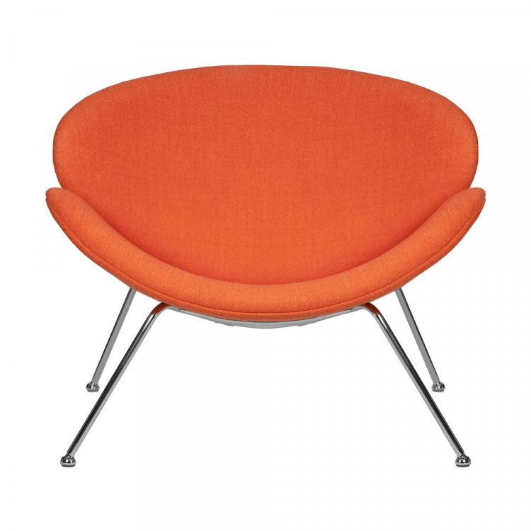 Кресло дизайнерское  EMILY, оранжевая ткань AF, хромированная сталь