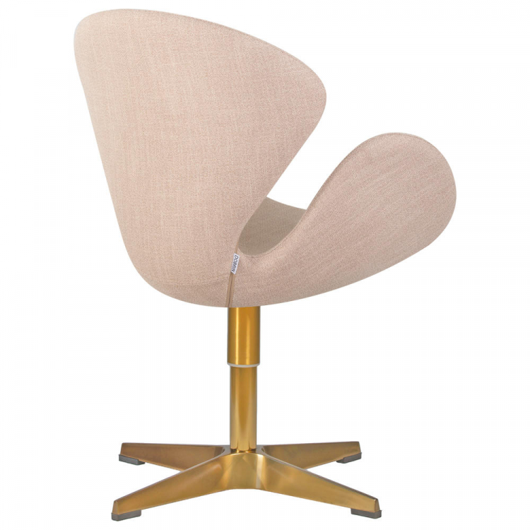 Кресло дизайнерское  SWAN, бежевая ткань IF1, золотое основание