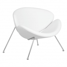 Кресло дизайнерское  EMILY, белый винил YP17, хромированная сталь