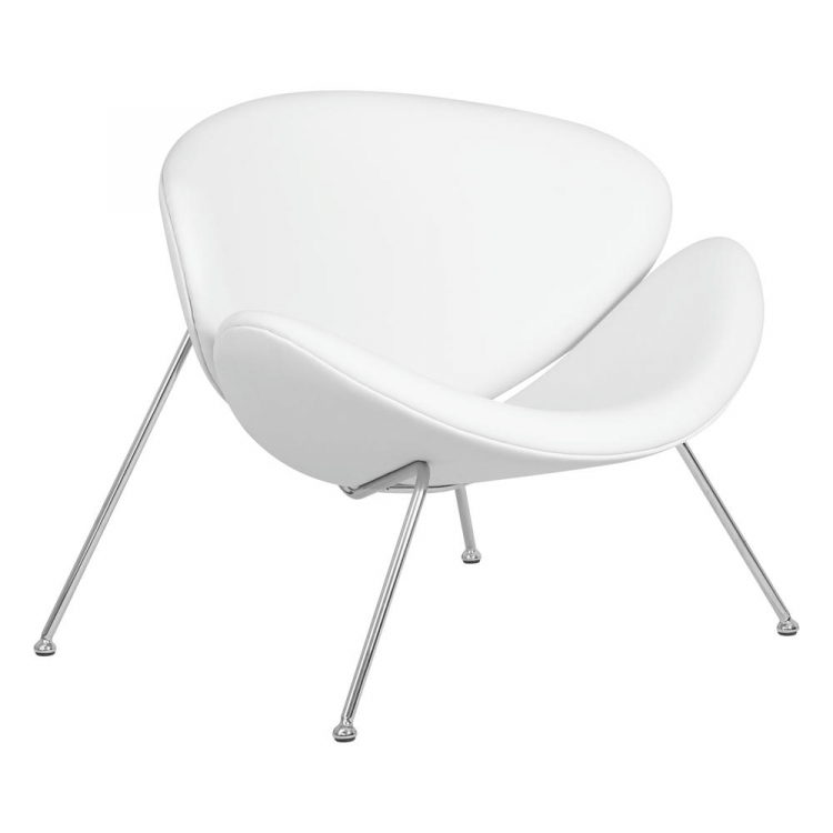 Кресло дизайнерское  EMILY, белый винил YP17, хромированная сталь