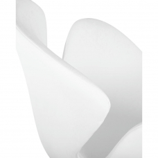 Кресло дизайнерское  SWAN, белый кожзам P23, алюминиевое основание