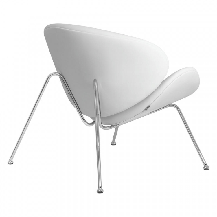 Кресло дизайнерское  EMILY, белый винил YP17, хромированная сталь