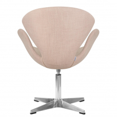 Кресло дизайнерское  SWAN, бежевая ткань IF1, алюминиевое основание