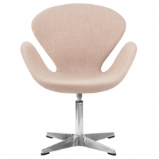 Кресло дизайнерское  SWAN, бежевая ткань IF1, алюминиевое основание