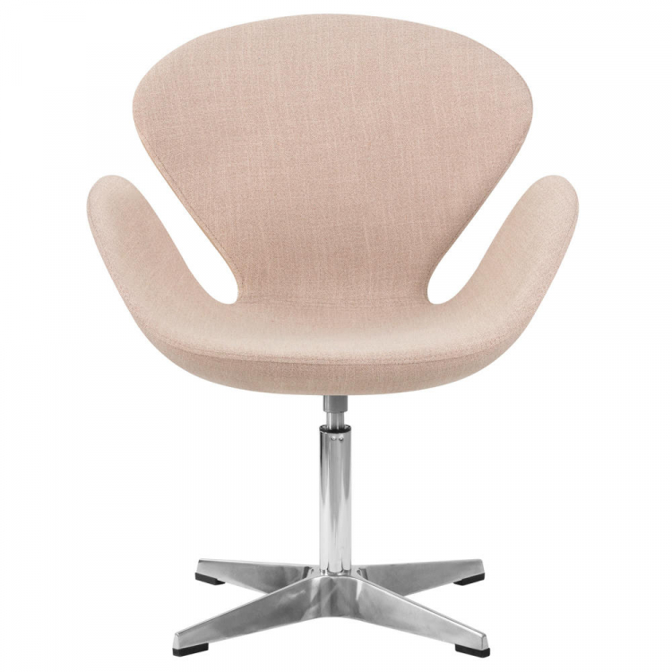 Кресло дизайнерское  SWAN, бежевая ткань IF1, алюминиевое основание
