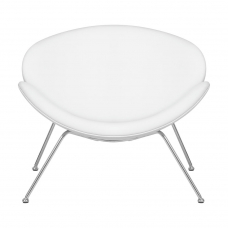 Кресло дизайнерское  EMILY, белый винил YP17, хромированная сталь