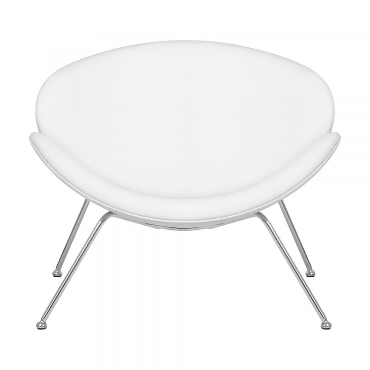 Кресло дизайнерское  EMILY, белый винил YP17, хромированная сталь