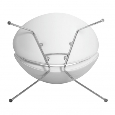 Кресло дизайнерское  EMILY, белый винил YP17, хромированная сталь