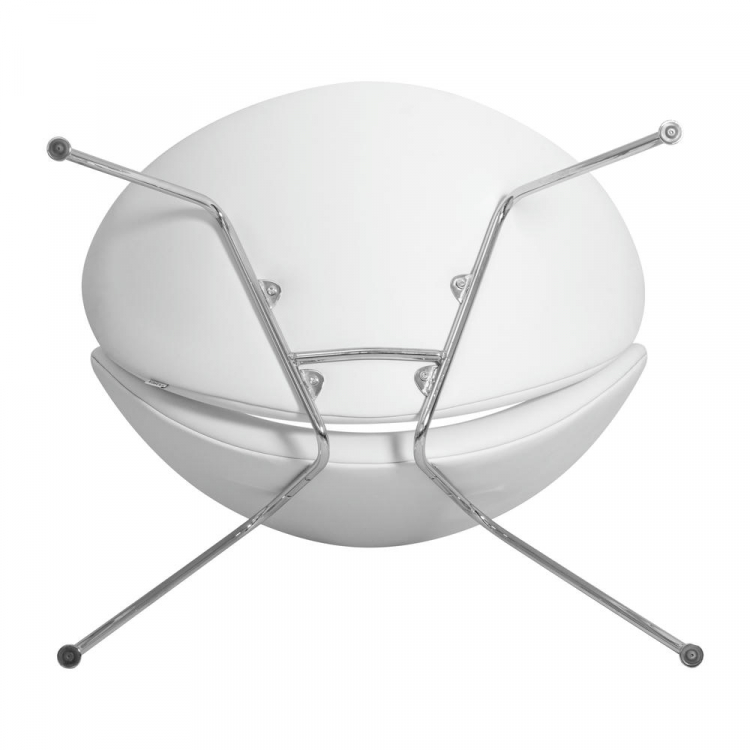 Кресло дизайнерское  EMILY, белый винил YP17, хромированная сталь