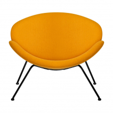 Кресло дизайнерское  EMILY, желтая ткань AF13, черное основание