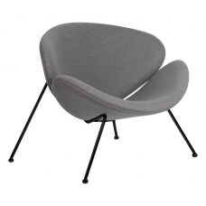 Кресло дизайнерское  EMILY, серая ткань AF7, черное основание