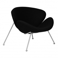 Кресло дизайнерское  EMILY, черный ткань AF9, хромированная сталь
