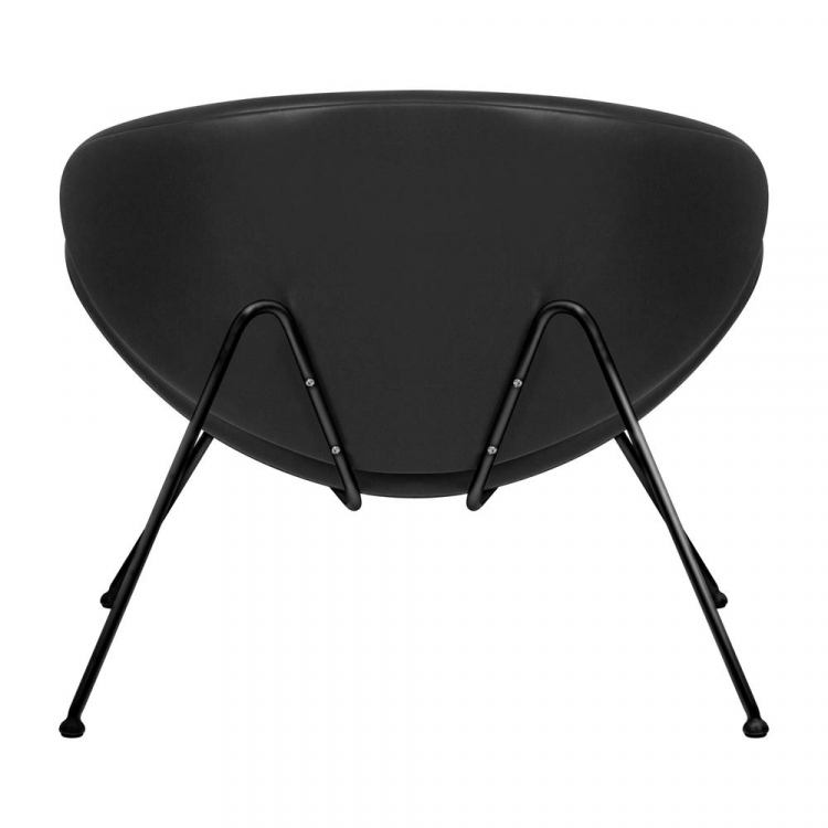 Кресло дизайнерское  EMILY, черный винил YP16, черное основания