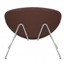 Кресло дизайнерское  EMILY, коричневый винил YP5, хромированная сталь