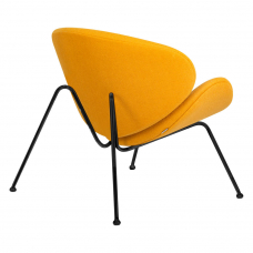 Кресло дизайнерское  EMILY, желтая ткань AF13, черное основание