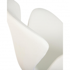 Кресло дизайнерское  SWAN, белый кожзам P23, алюминиевое основание
