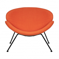 Кресло дизайнерское  EMILY, оранжевая ткань AF, черное основания