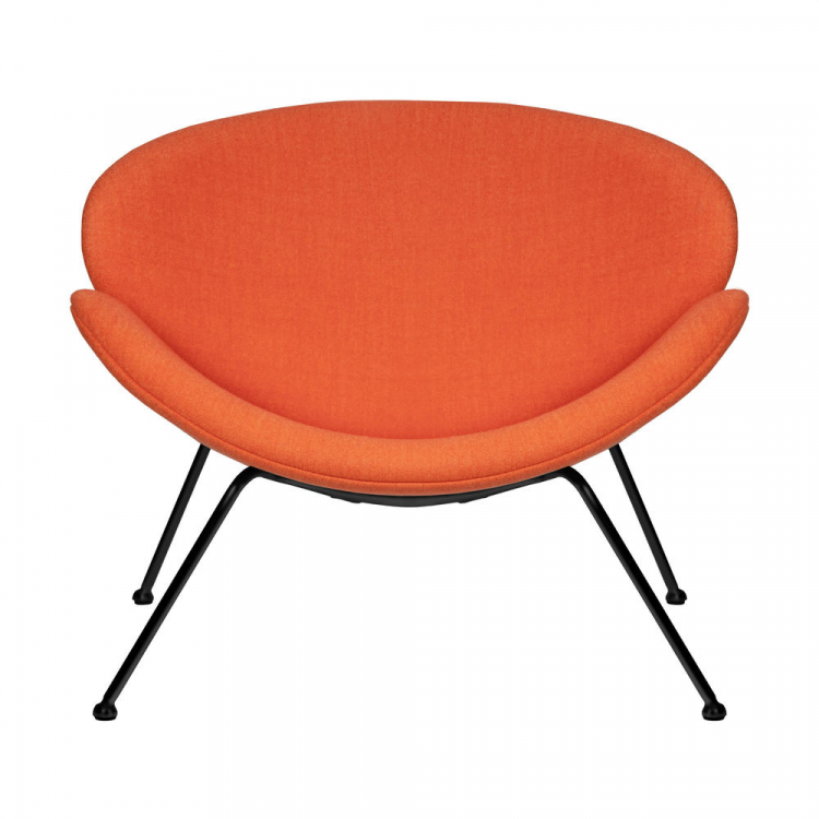 Кресло дизайнерское  EMILY, оранжевая ткань AF, черное основания
