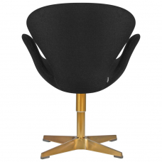Кресло дизайнерское  SWAN, черная ткань AF9, золотое основание