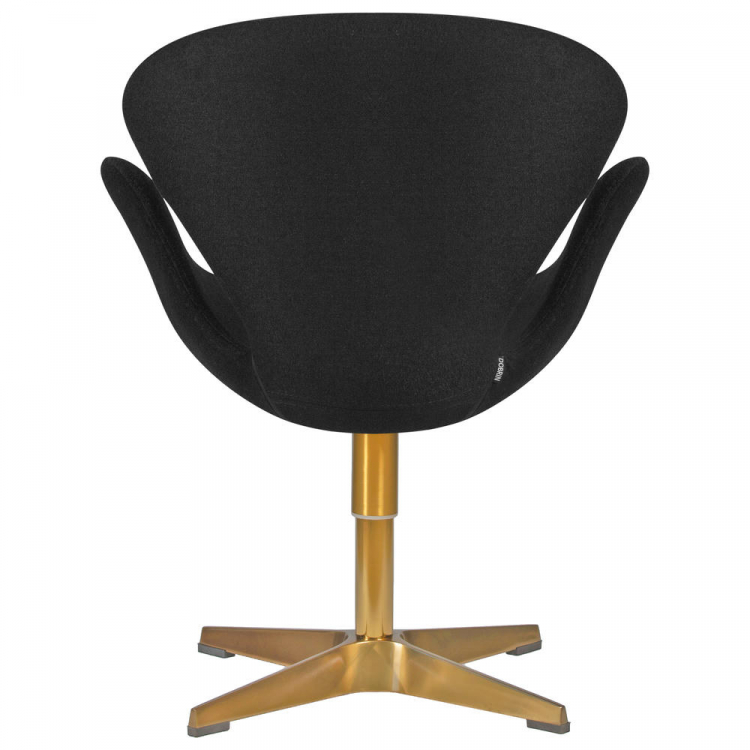 Кресло дизайнерское  SWAN, черная ткань AF9, золотое основание