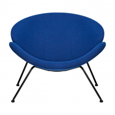 Кресло дизайнерское  EMILY, синяя ткань AF6, черное основание