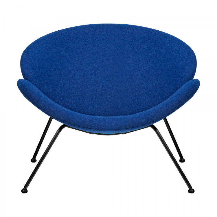 Кресло дизайнерское  EMILY, синяя ткань AF6, черное основание