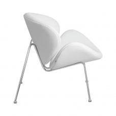 Кресло дизайнерское  EMILY, белый винил YP17, хромированная сталь