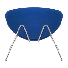 Кресло дизайнерское  EMILY, синяя ткань AF6, хромированная сталь