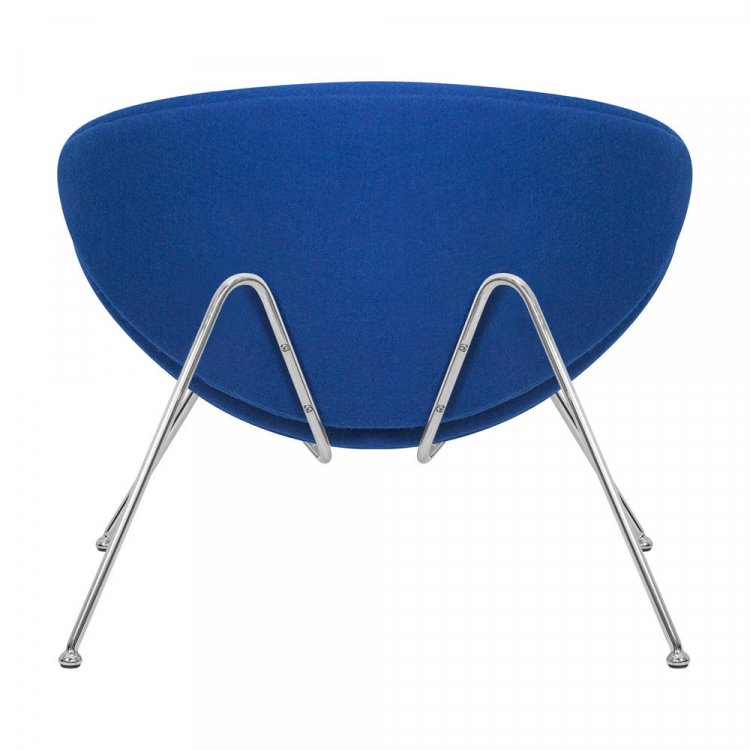Кресло дизайнерское  EMILY, синяя ткань AF6, хромированная сталь