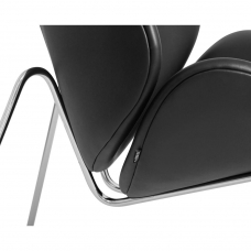 Кресло дизайнерское  EMILY, черный винил YP16, хромированная сталь
