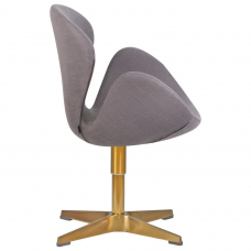 Кресло дизайнерское  SWAN, серая ткань IF11, золотое основание