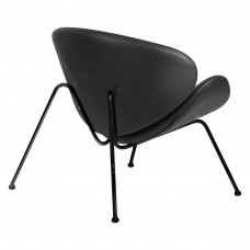 Кресло дизайнерское  EMILY, черный винил YP16, черное основания