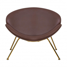 Кресло дизайнерское  EMILY, коричневый винил YP5, золотое основание