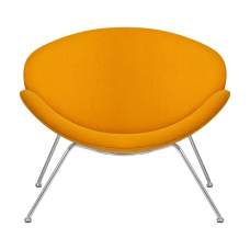 Кресло дизайнерское  EMILY, желтая ткань AF13, хромированная сталь